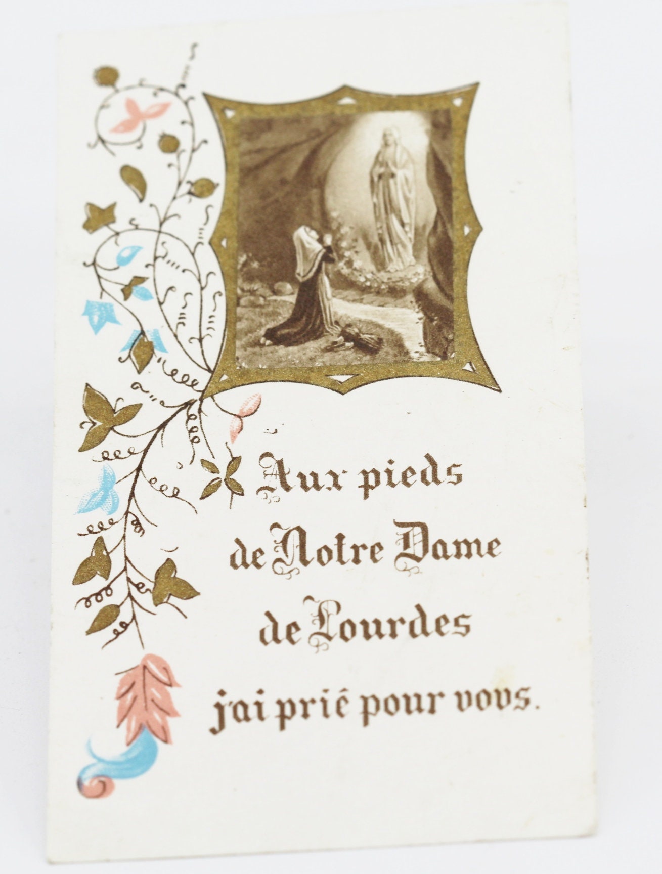 Ancienne Image Pieuse Notre Dame de Lourdes