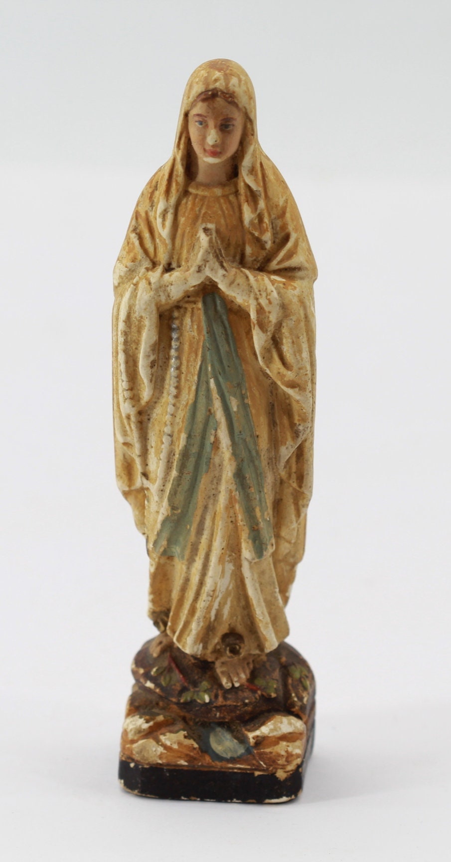 Rare Ancienne Statue Vierge Marie en Plâtre