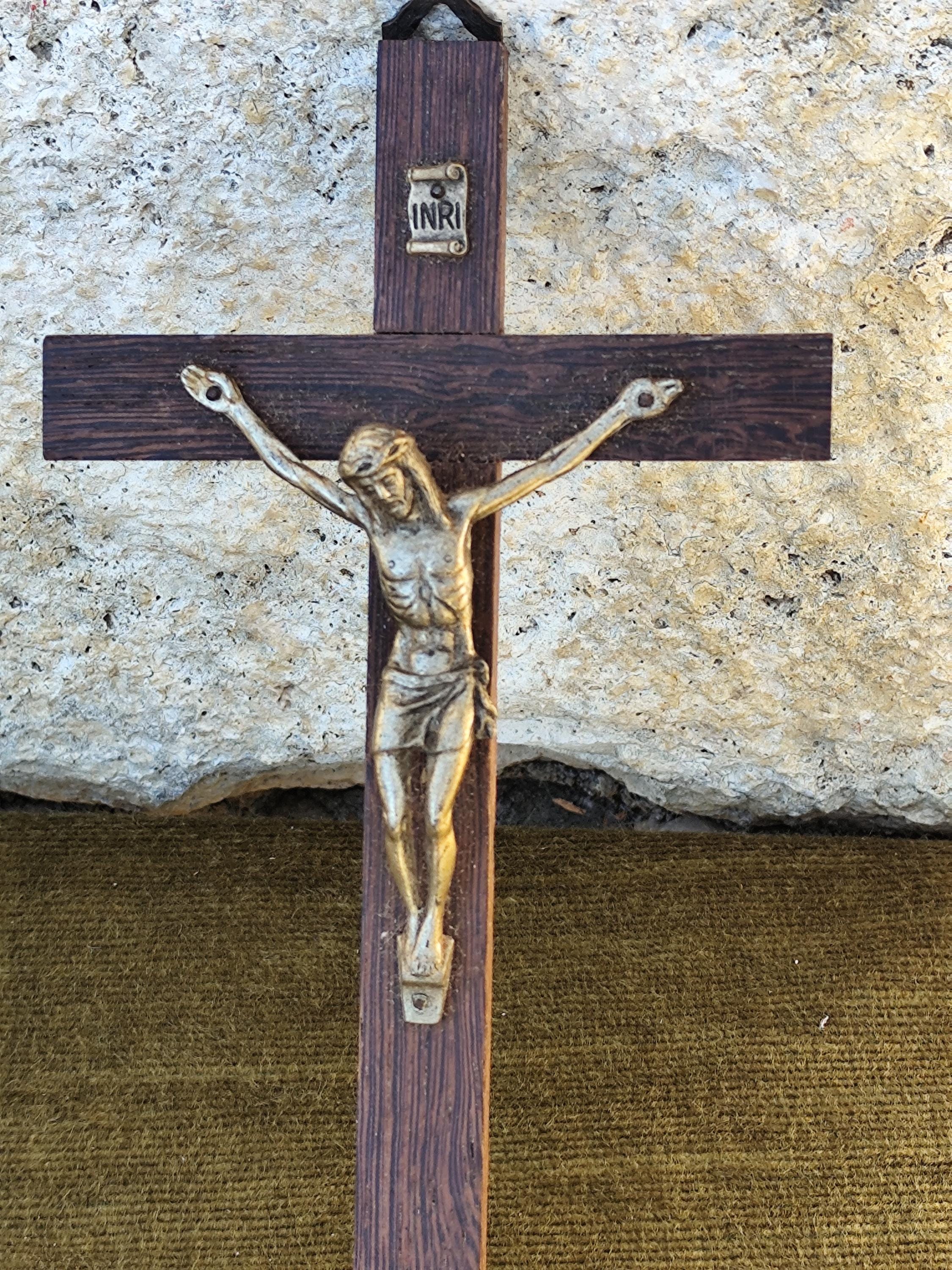 Rare INRI Christ Cross Crucifix in Bronze Signed Artaud - Etsy