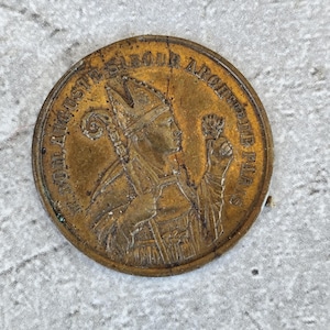 Rare religious medal of Monsignor Sibour, Archbishop of Paris, 1857, in brass