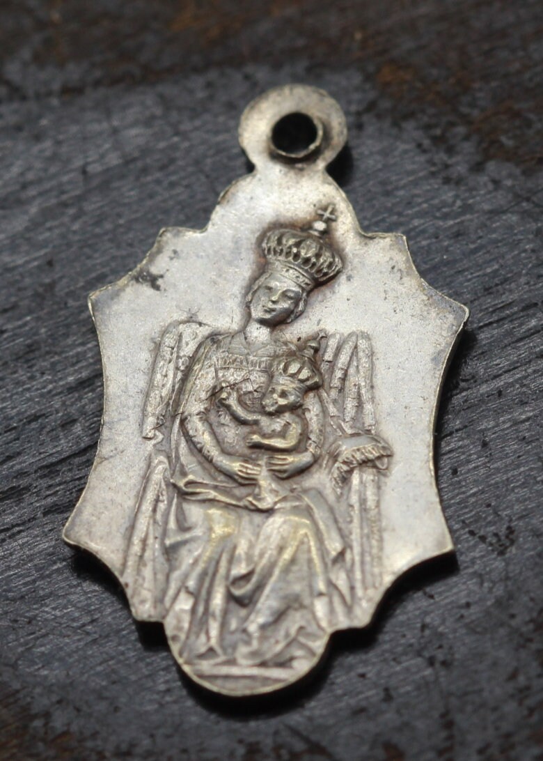 Rare Médaille Vierge Marie et Jésus Christ