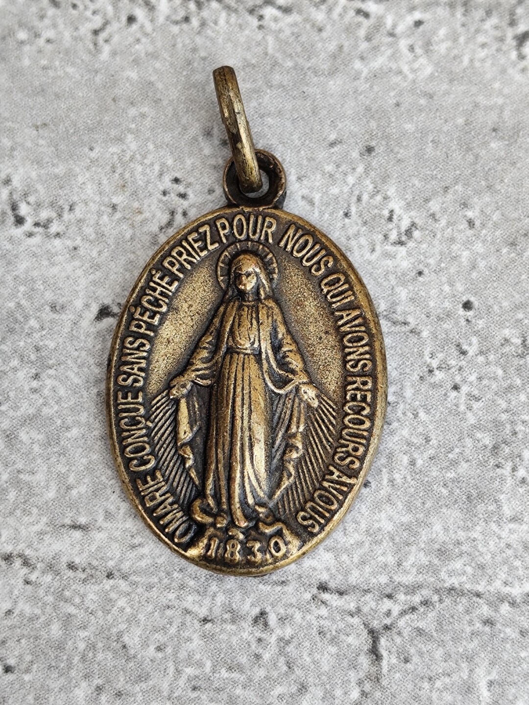 Antique Virgin Mary Miraculous Medal - Etsy