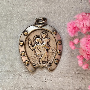rare saint christopher and priest d'ars medal