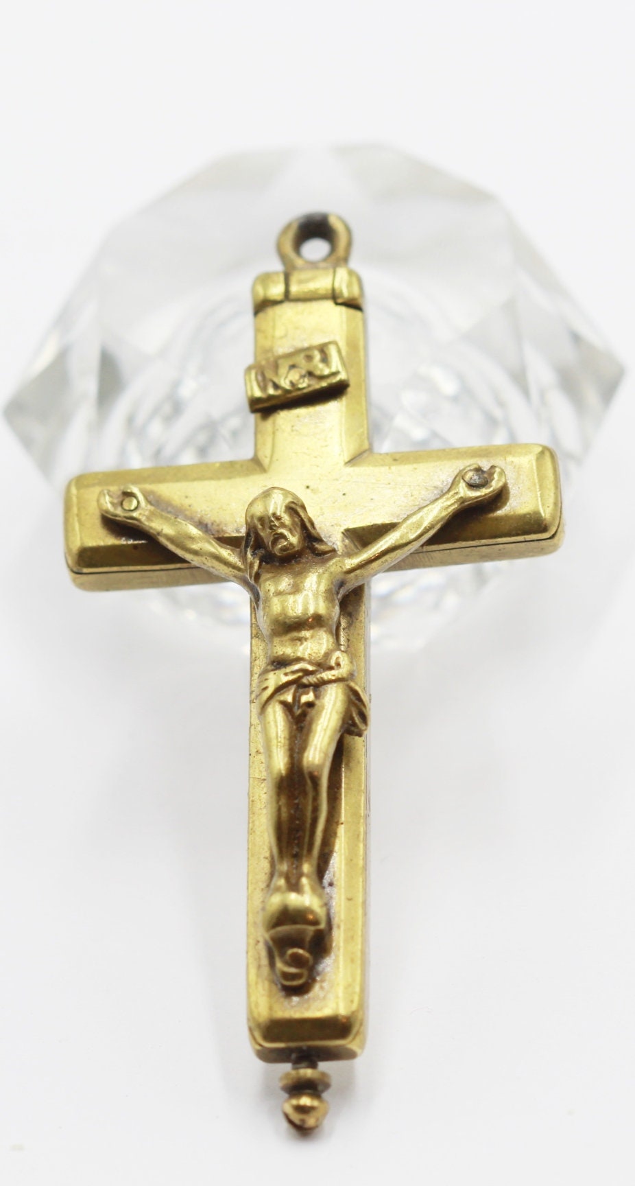 Rare Croix Relique en Laiton