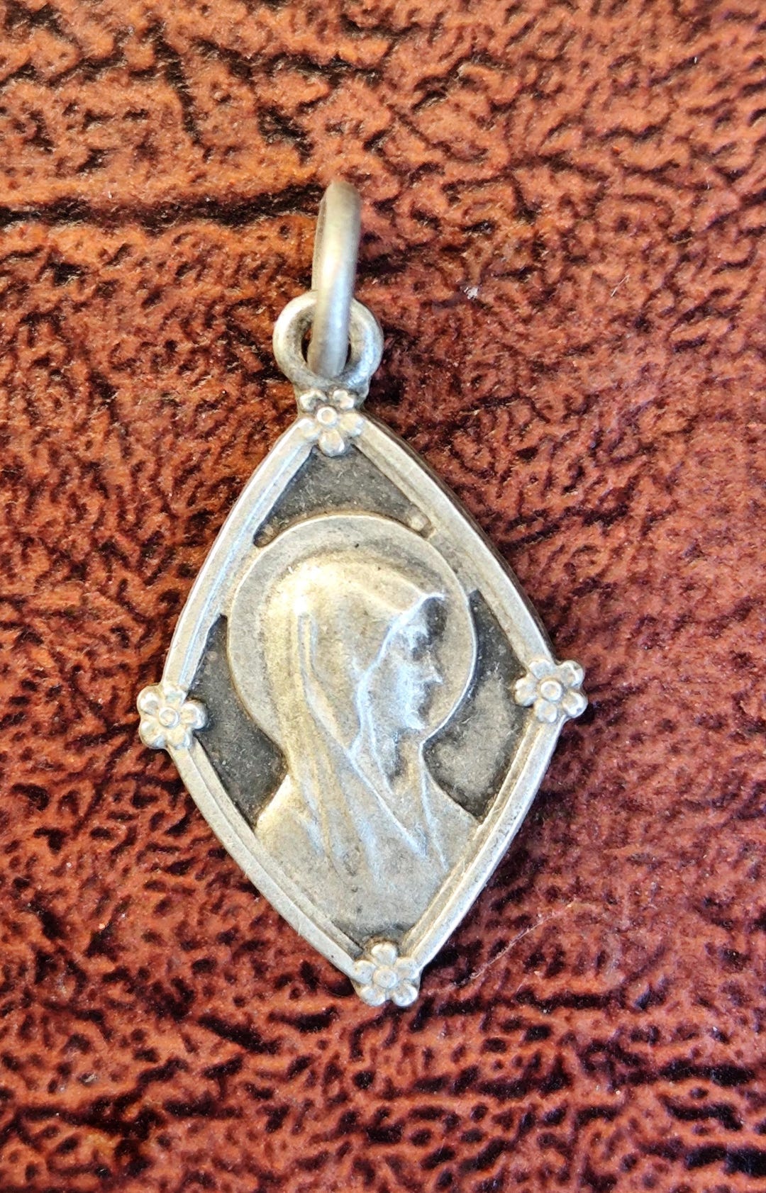 Vintage French Virgin Mary Religious Medal, Catholic Pendant Mary Our ...