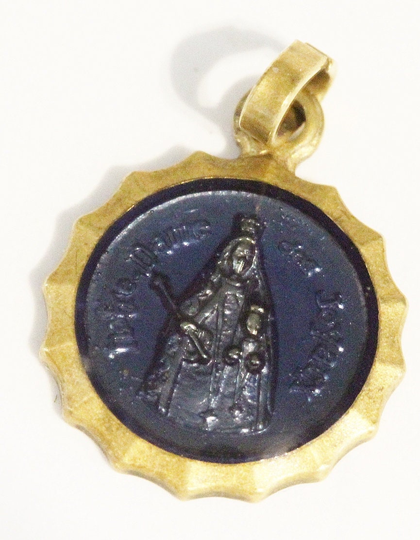 Rare Médaille Email Notre Dame Des Joyaux