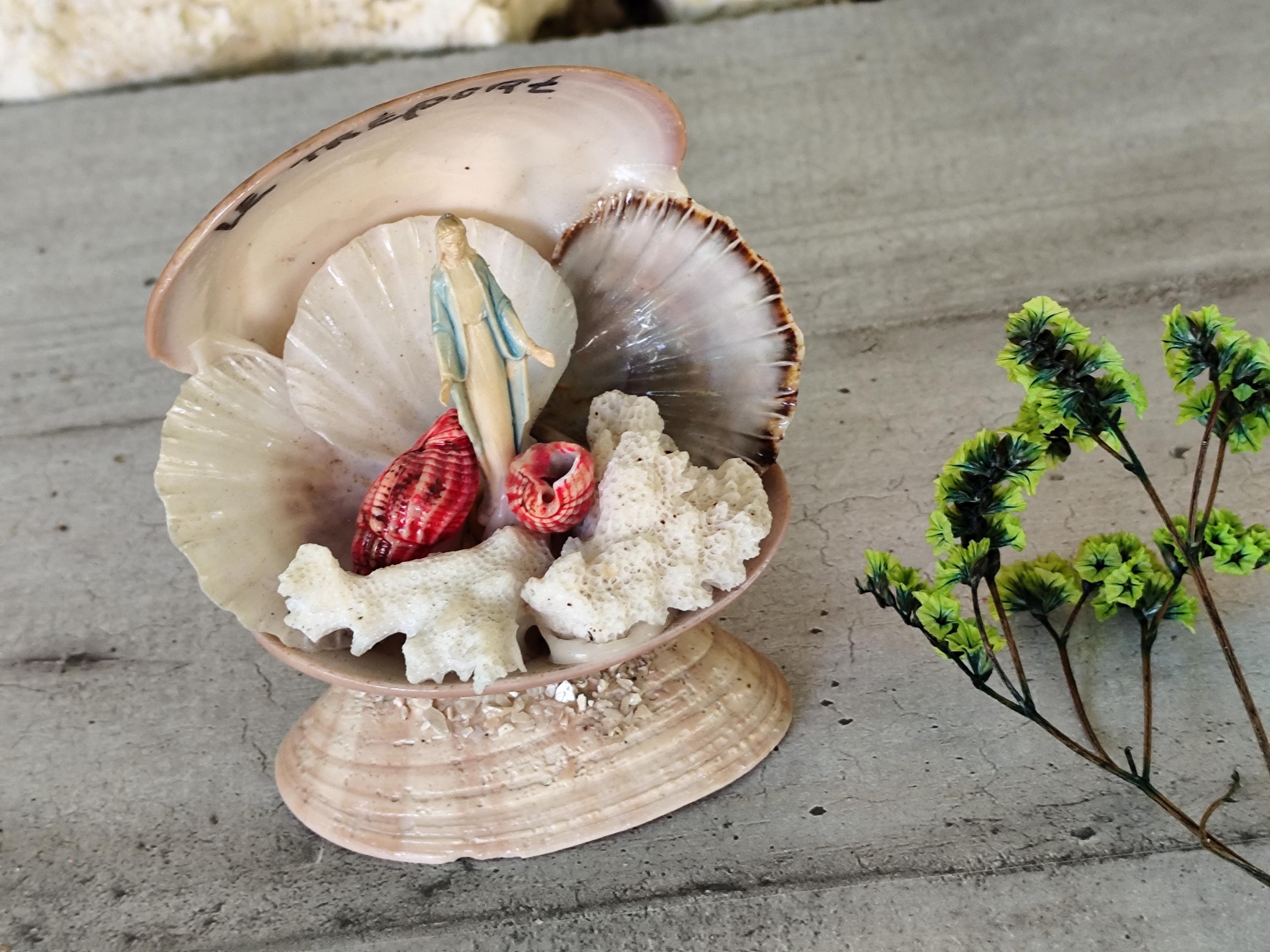 貝殻神社 / 聖母マリア像 / 宗教的な貝殻アート / カトリックの家への