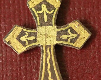 Pendentif Croix Crucifix Or De Tolède - Bijou Vintage Espagnol