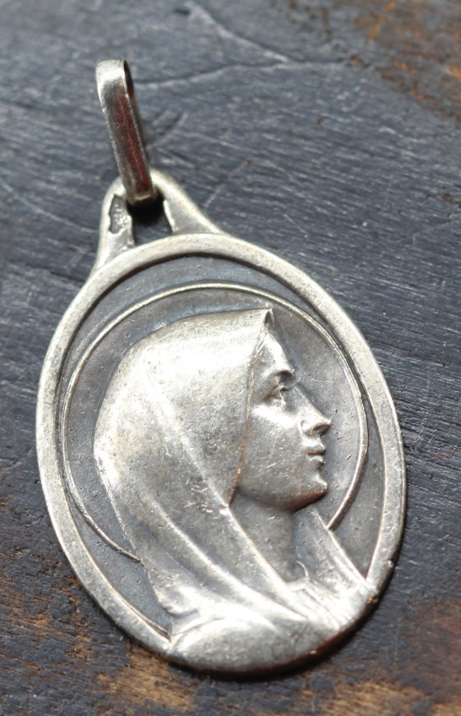 Médaille Vierge Marie Ancienne en Argent