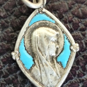 Virgin Mary enamel Medal