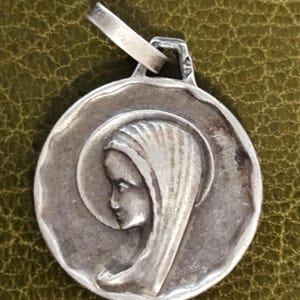 silver Virgin Mary medal