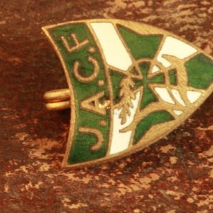 old christian agricultural youth enamel brooch