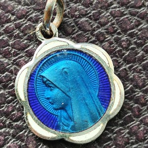 Virgin Mary enamel Medal