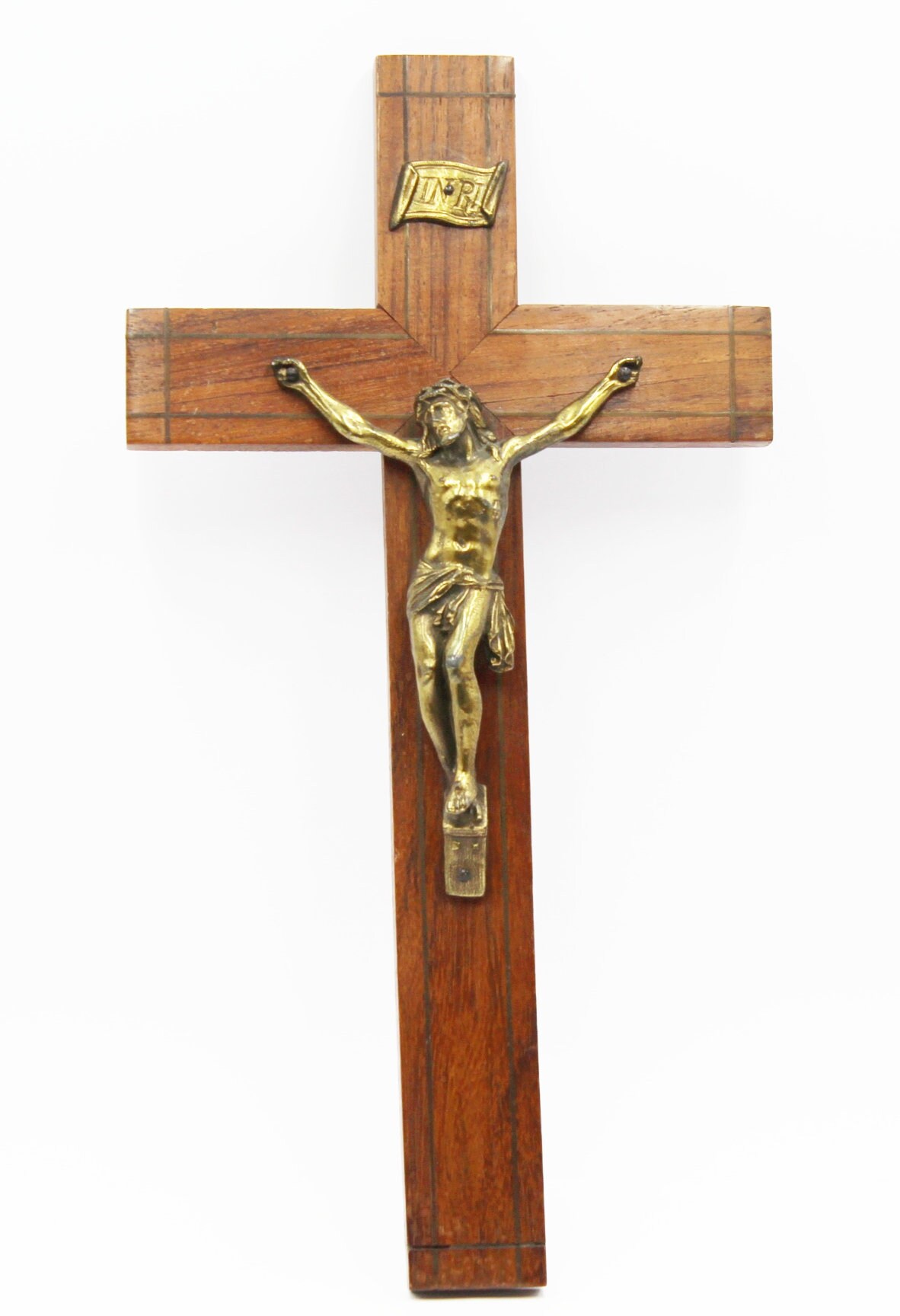 Crucifix Mural en Bois Ancien