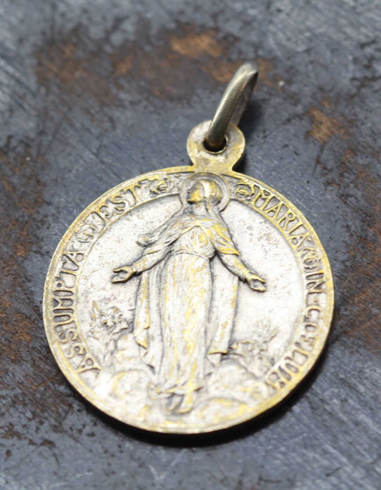Rare Médaille Vierge Marie et Emmanuel d'alzon