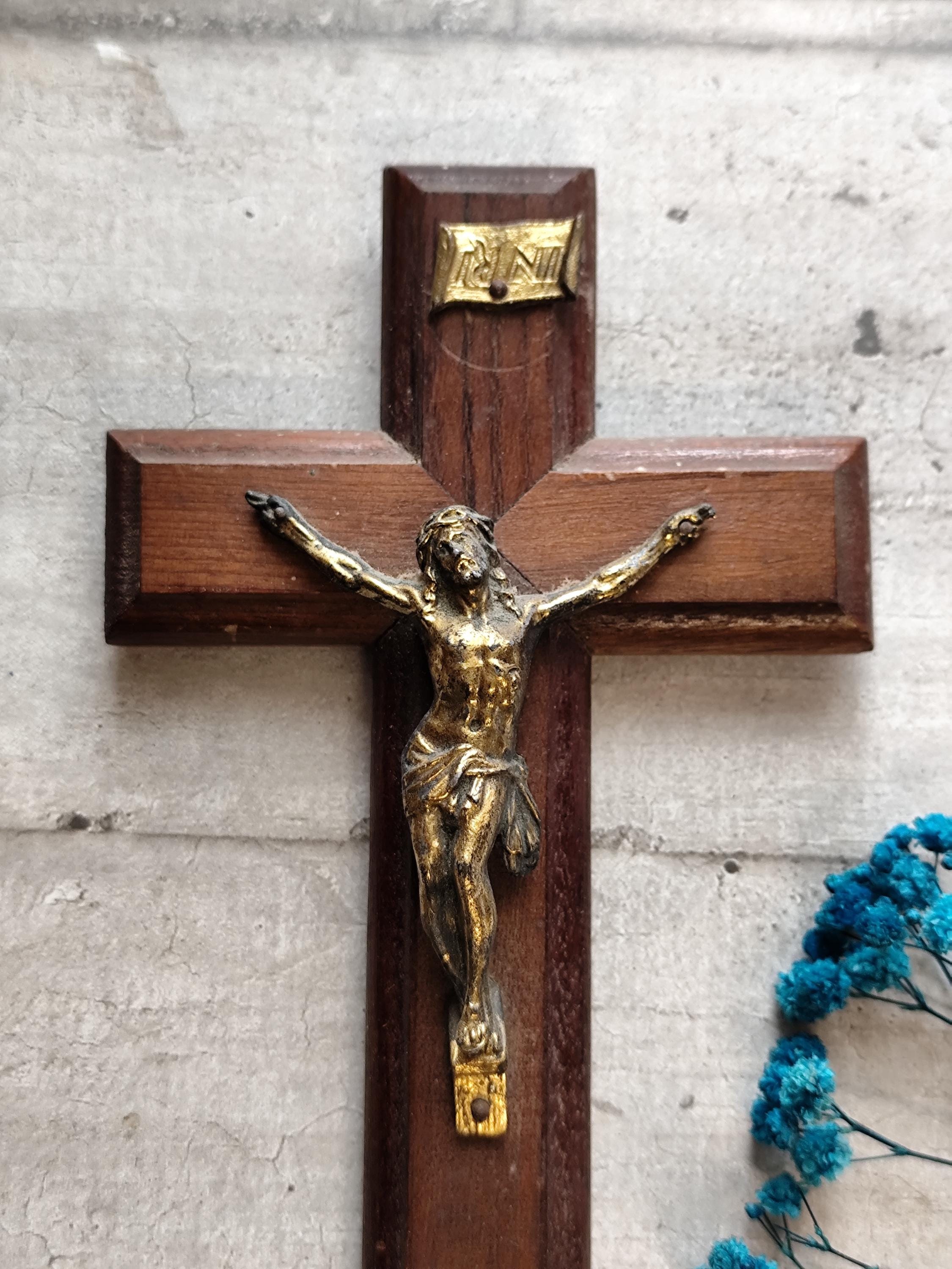 Rare INRI Christ Cross Crucifix in Bronze Signed Artaud - Etsy