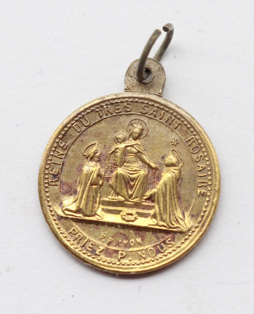 Médaille Reine Du Très Rosaire et Jésus Christ Par Penin