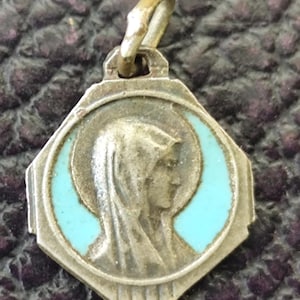 Virgin Mary enamel Medal