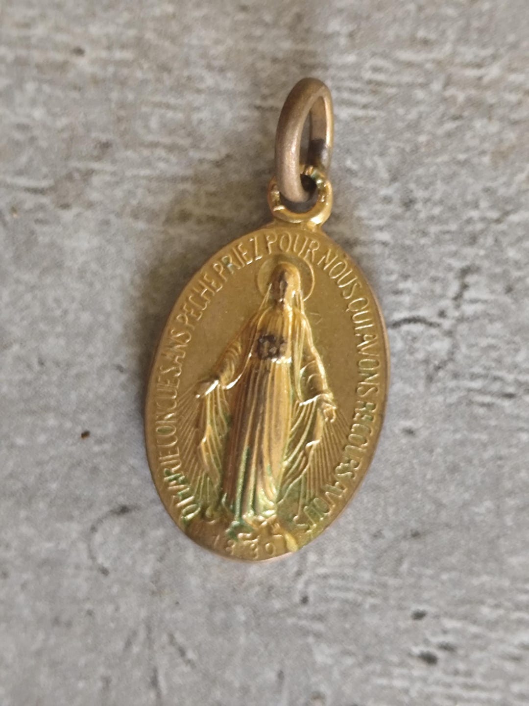 Antique Virgin Mary Miraculous Medal - Etsy