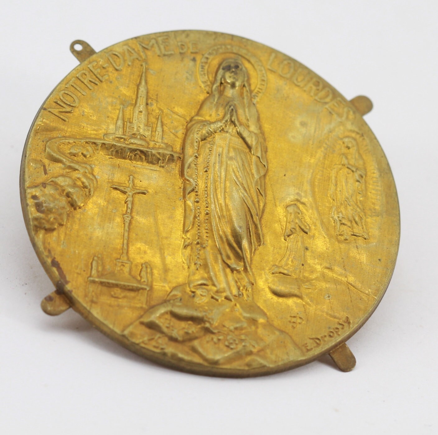 Rare Ancienne Plaque de Lourdes