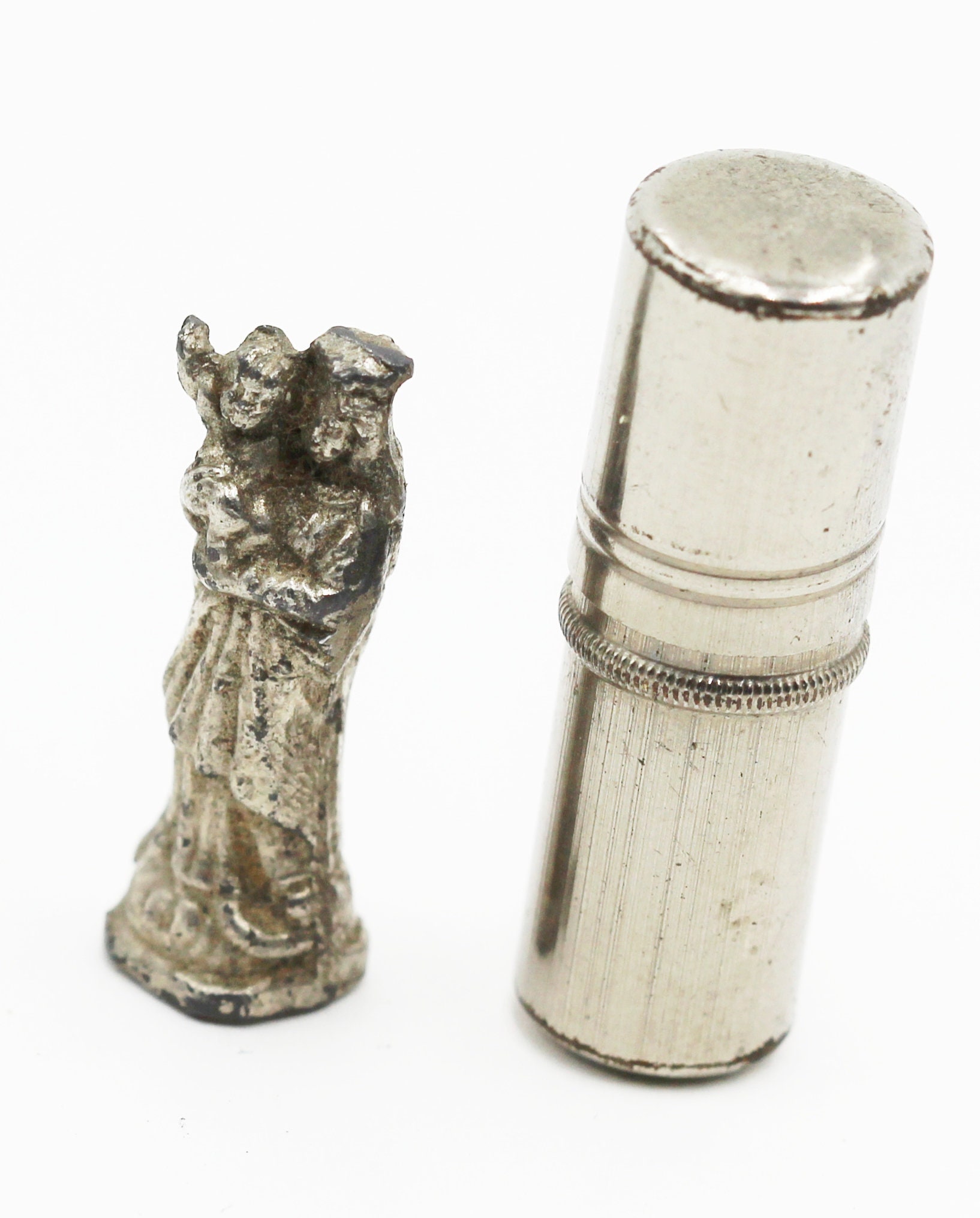 Ancien Reliquaire de Voyage Vierge Marie et L'enfant