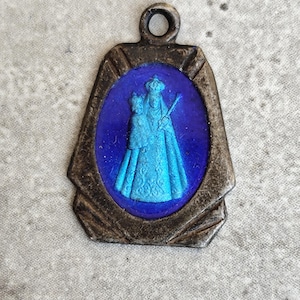 rare Virgin mary and child  medal