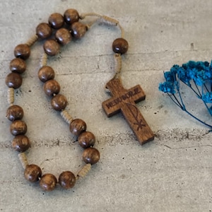 Wood antique rosary