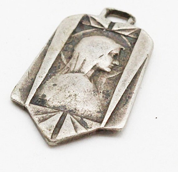 Ancienne Medaille Vierge Marie Art Deco