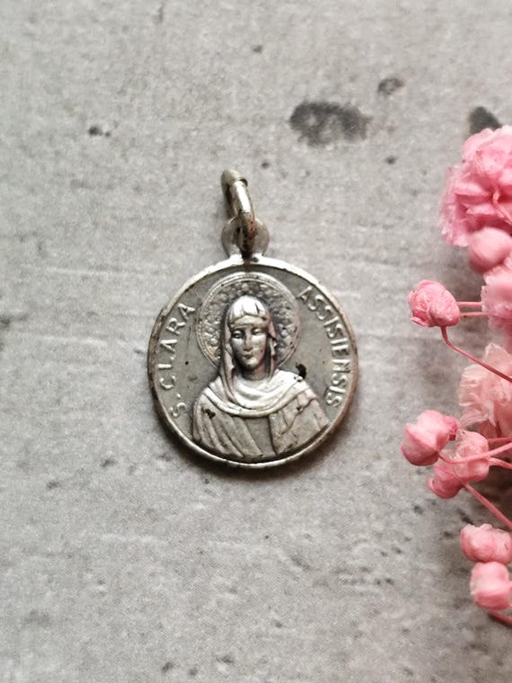 Silver-colored Religious Medal of Saint Clara - Etsy