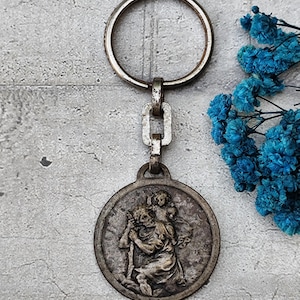 Vintage saint Christopher keychain