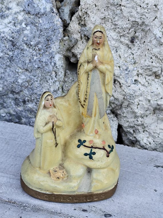 フランスアンティークマリア像 超超希少】✞イエズス様を抱く聖母