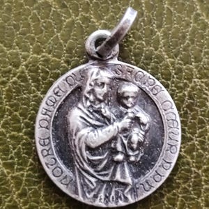 rare our lady sacred heart medal
