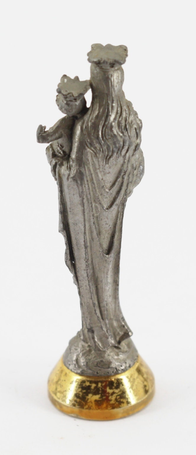 Ancienne Statue Vierge Marie et L'enfant