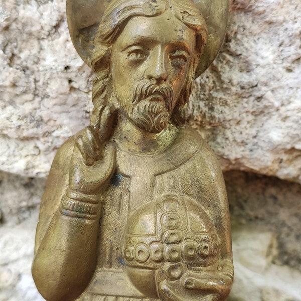 Rare bust of Jesus Christ in brass