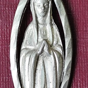 Large virgin Mary medal
