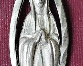 Large virgin Mary medal