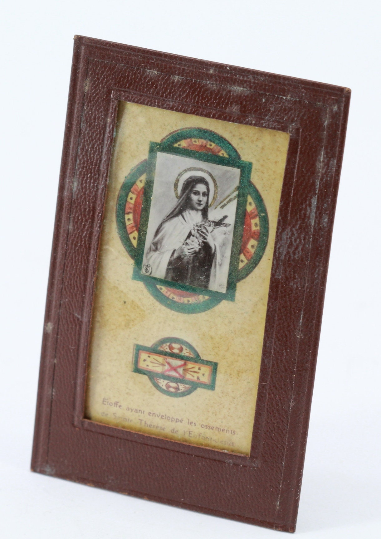 Rare Relique Sainte Thérèse Etoffe Ayant Enveloppé Les Ossements de Thérèse