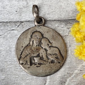 Rare ancienne médaille de communion eucharistie