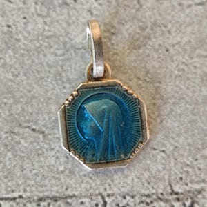 enamel Virgin mary medal