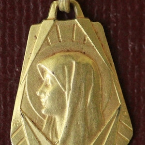 Antike französische katholische Art Deco Jungfrau Maria Religiöse Figur