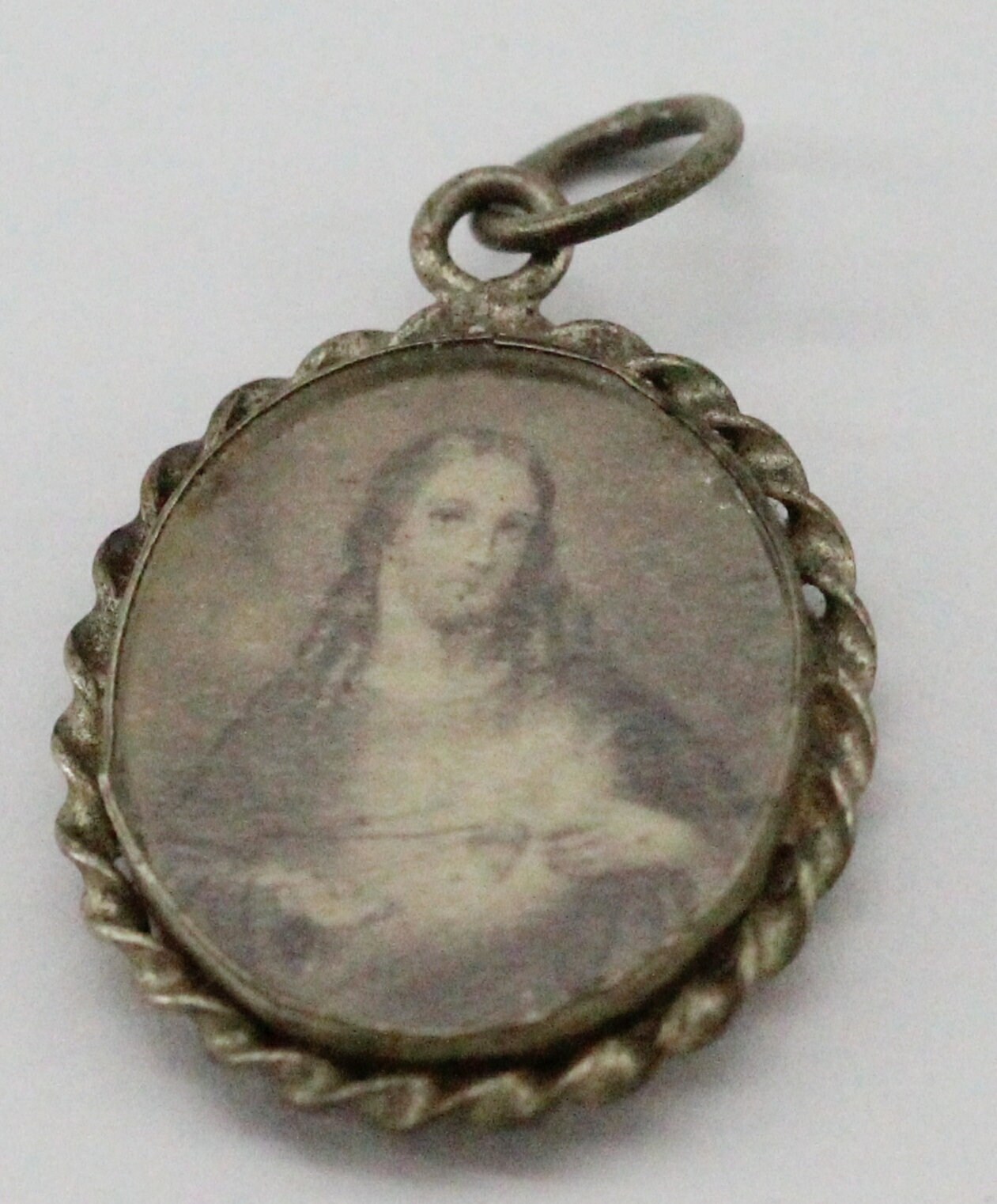 Rare Médaille Religieuse Photo Jésus Christ