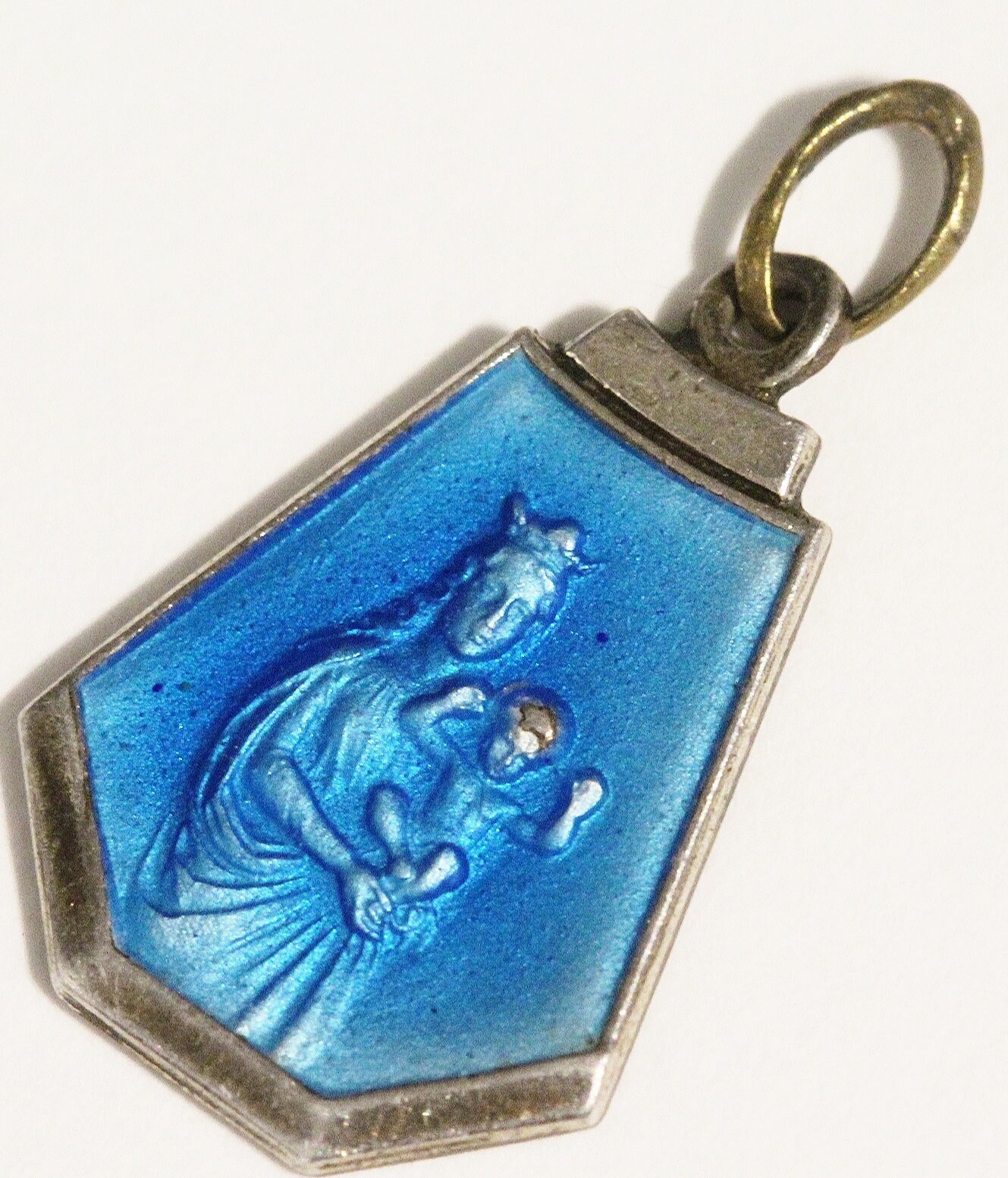 Médaille Vierge Marie et L'enfant en Email