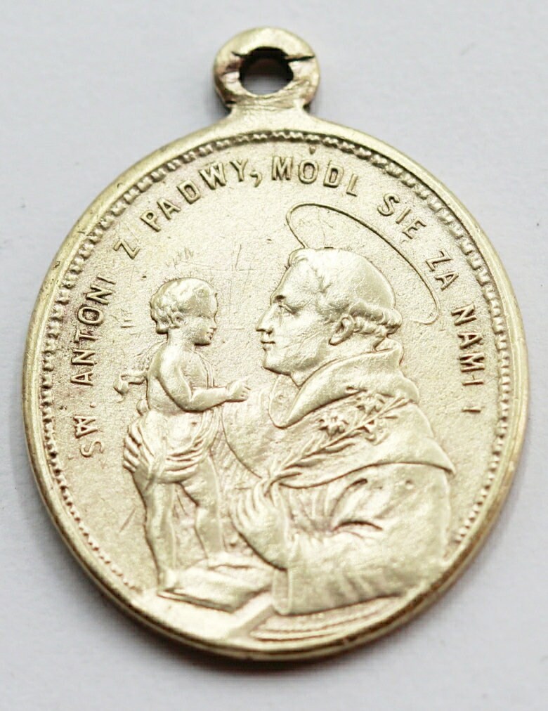 Rare Ancienne Médaille Saint Antoine de Padoue et Saint Ignace