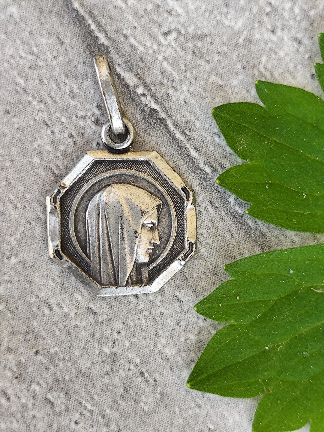 Vintage French Religious Medal of the Virgin Mary, Catholic Mary ...