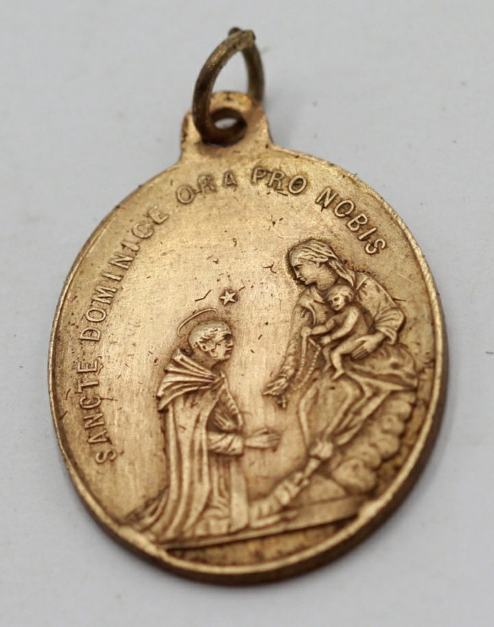 Rare Médaille Saint Dominique et Notre Dame Du Rosaire