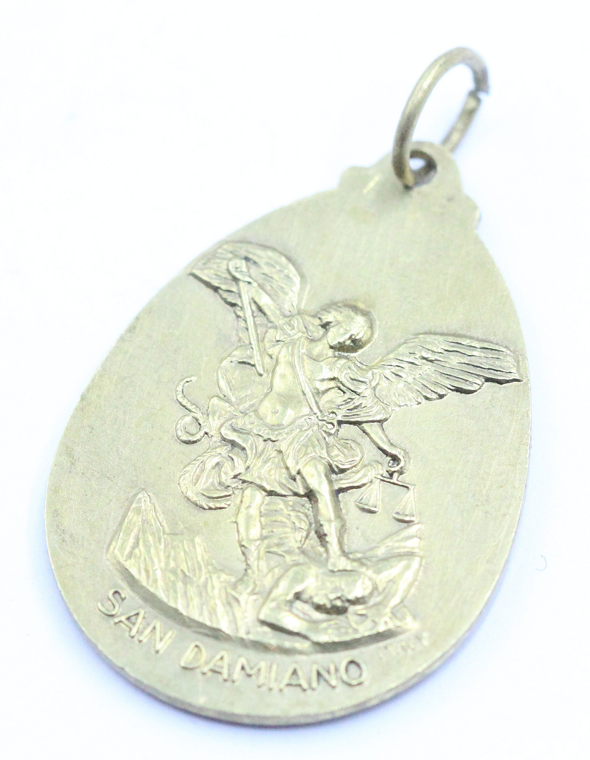 Ancienne Médaille Religieuse San Damiano Archange Saint Michel