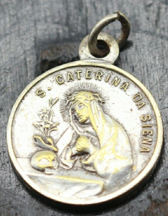 Rare Ancienne Médaille Sainte Catherine
