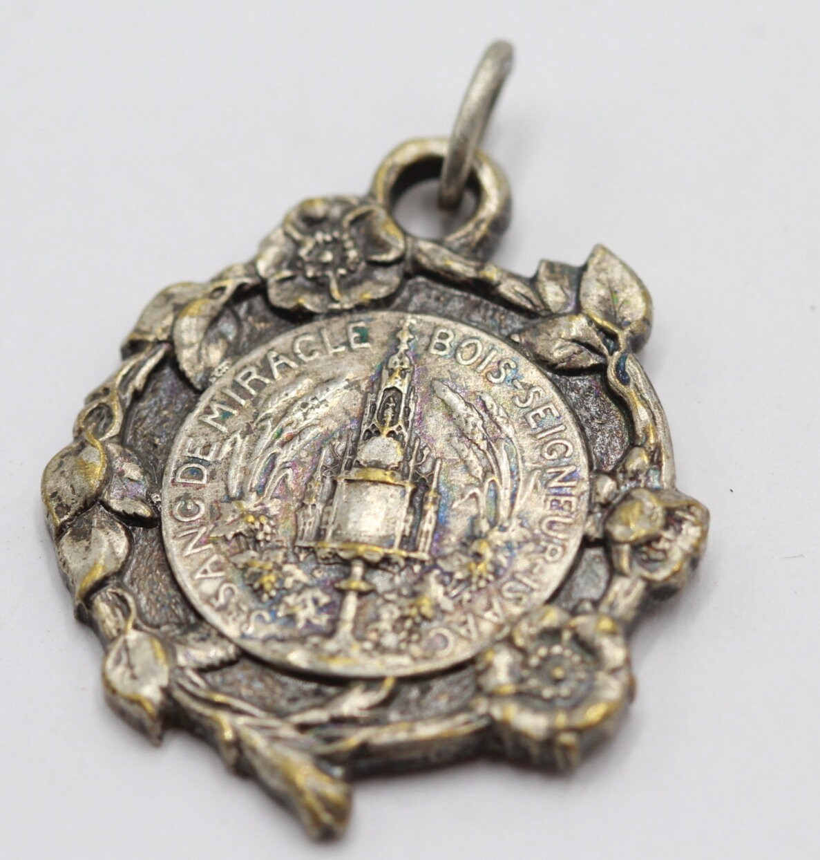 Rare Médaille Saint Sang de Miracle Bois Seigneur Isaac