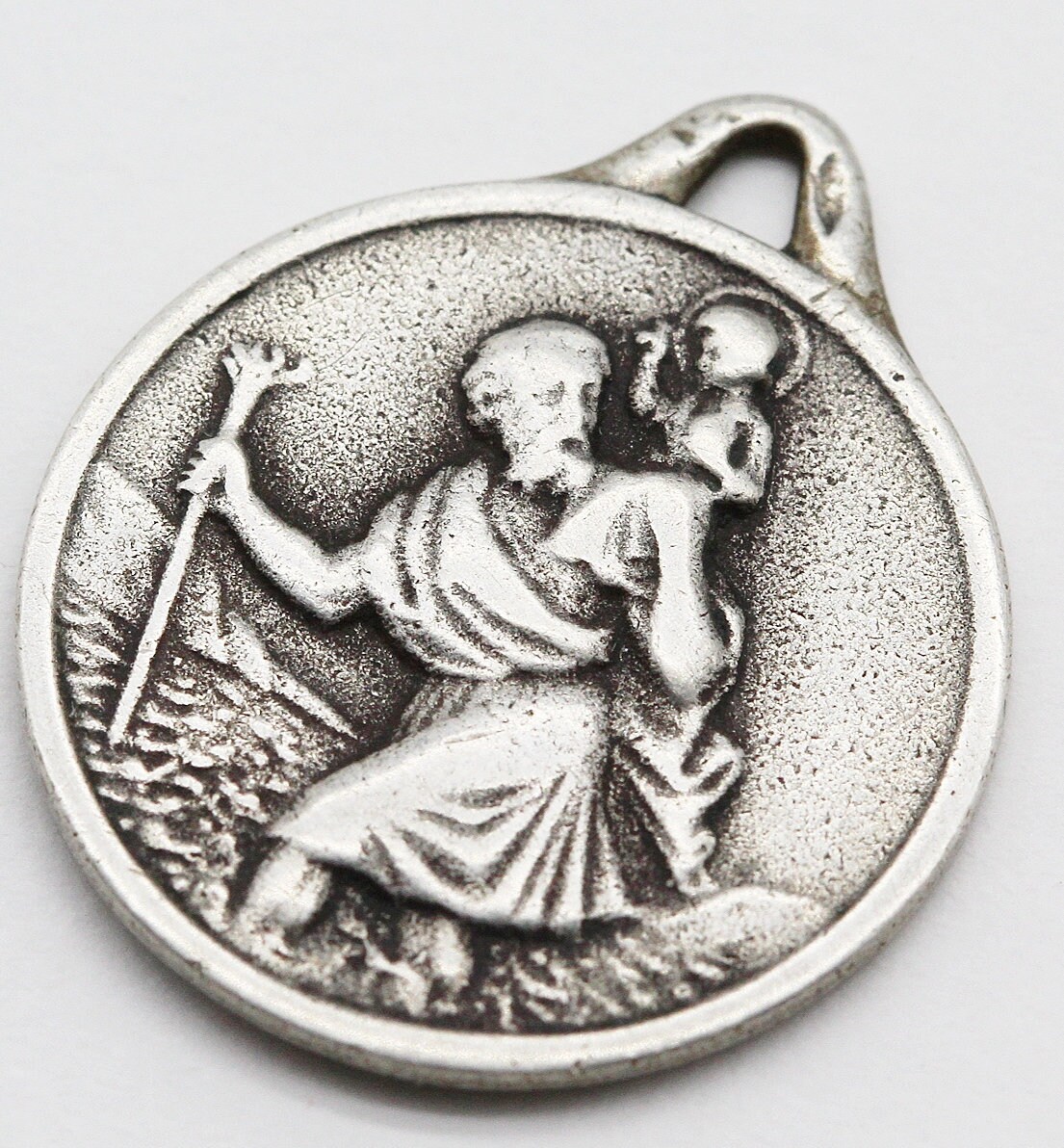Ancienne Médaille Religieuse Saint Christophe en Argent