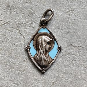 Virgin Mary enamel Medal
